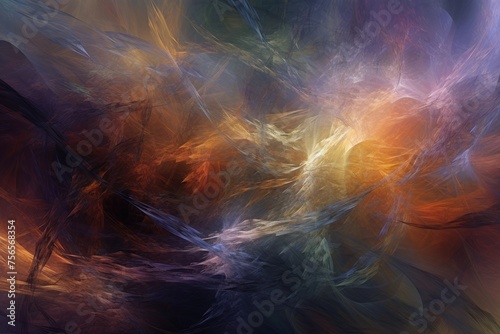 Colorful Abstract Fractal Background. Mysterious Space Illustration with Chaos and Broken Glass Stock, Spider nest