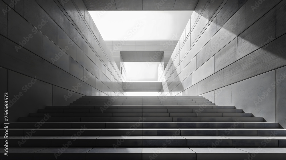 a corridor in a modern building with a staircase a corridor in a modern building with a staircase