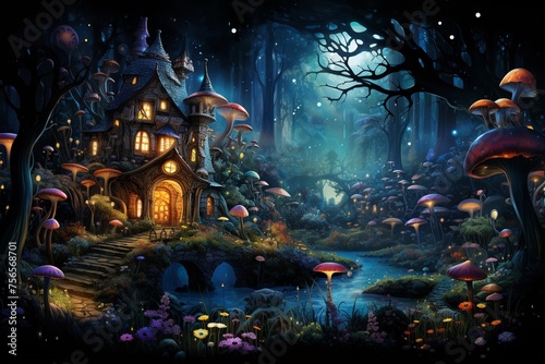 A fairy tale setting illuminated by a colorful palette of bright hues