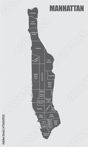 Manhattan administrative map