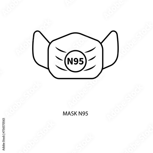 mask n95 concept line icon. Simple element illustration. mask n95 concept outline symbol design. photo