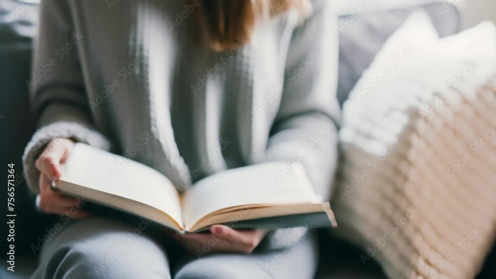 close up young girl in white cardigan reading opened book, knowledge and kid reading concept close up young girl in white cardigan reading opened book, knowledge and kid reading concept