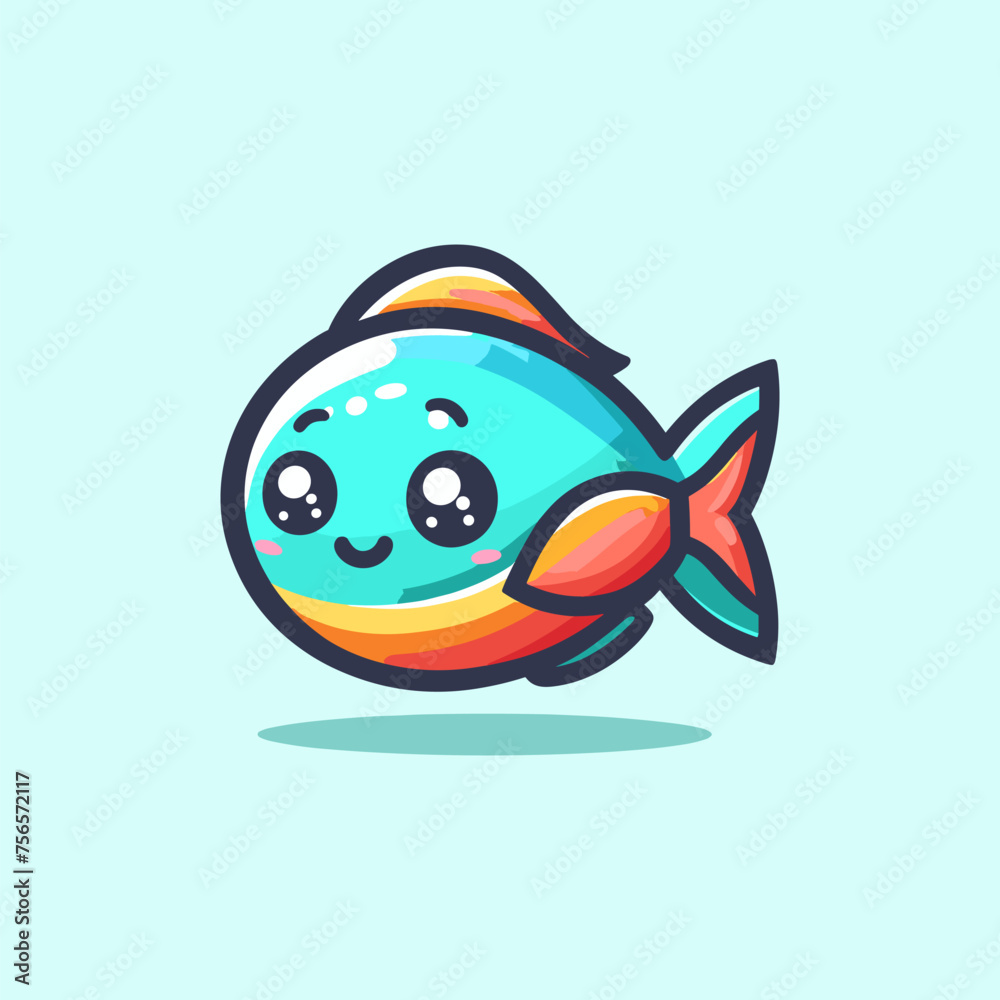 Fish Cute Mascot Logo Illustration Chibi Kawaii is awesome logo, mascot or illustration for your product, company or bussiness Fish Cute Mascot Logo Illustration Chibi Kawaii is awesome logo, mascot or illustration for your product, company or bussiness