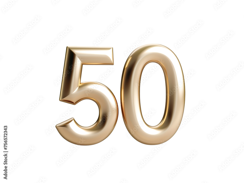 3d Royal Gold number 