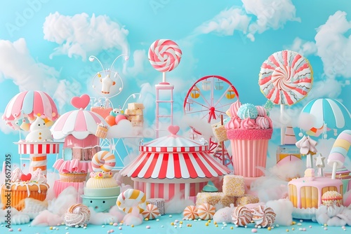 Theme park made of sweet bakery