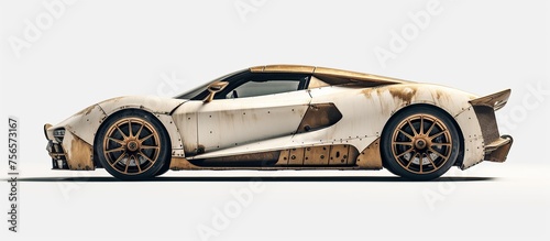 unbranded sports car concept isolated on background. 3d rendering - illustration photo