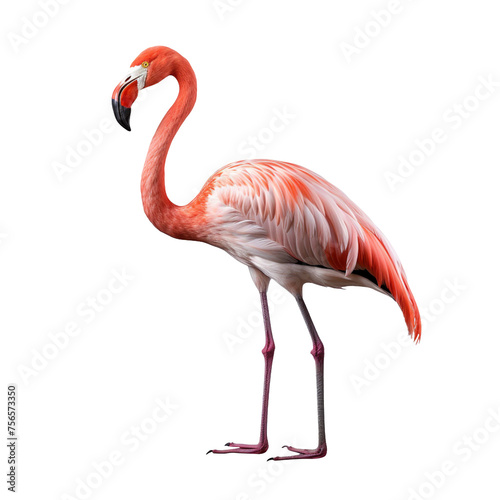 Beautiful Flamingo isolated on transparent background