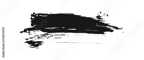 black staine brush, grunge banner, hand drawn splash. Grunge badge brush, hand drawn black