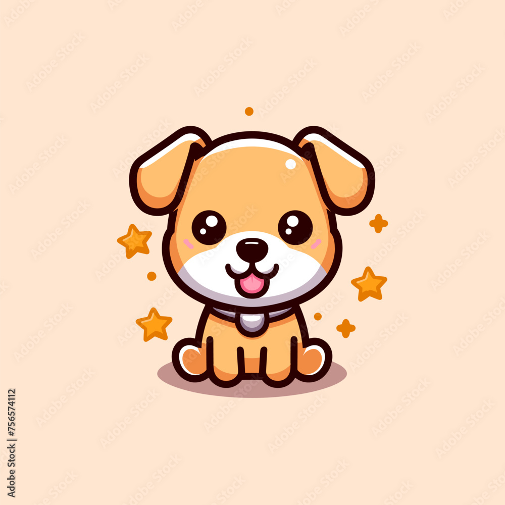 Obraz premium Dog Cute Mascot Logo Illustration Chibi Kawaii is awesome logo, mascot or illustration for your product, company or bussiness