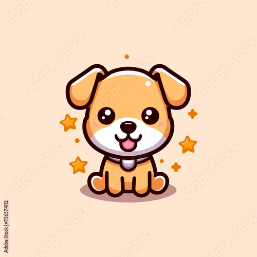 Dog Cute Mascot Logo Illustration Chibi Kawaii is awesome logo, mascot or illustration for your product, company or bussiness