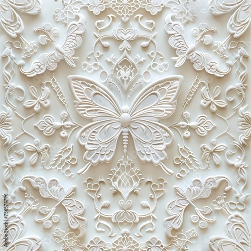 Creat an abstract background with intricate lace-like patterns inspire by traditional easter.