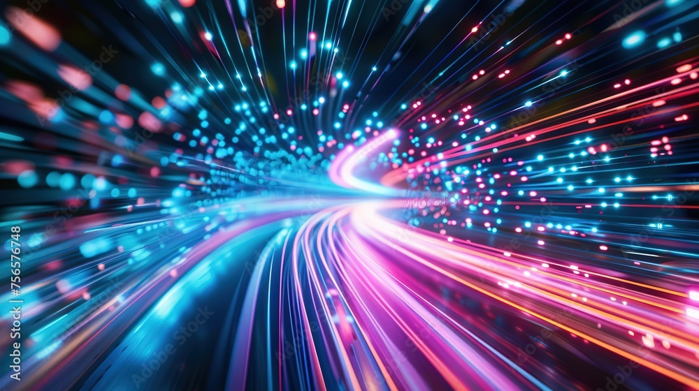 Hyper fast Broadband for Global Data transfer Abstract technology , fiber optics background with lots spots Hyper fast Broadband for Global Data transfer Abstract technology , fiber optics background with lots spots