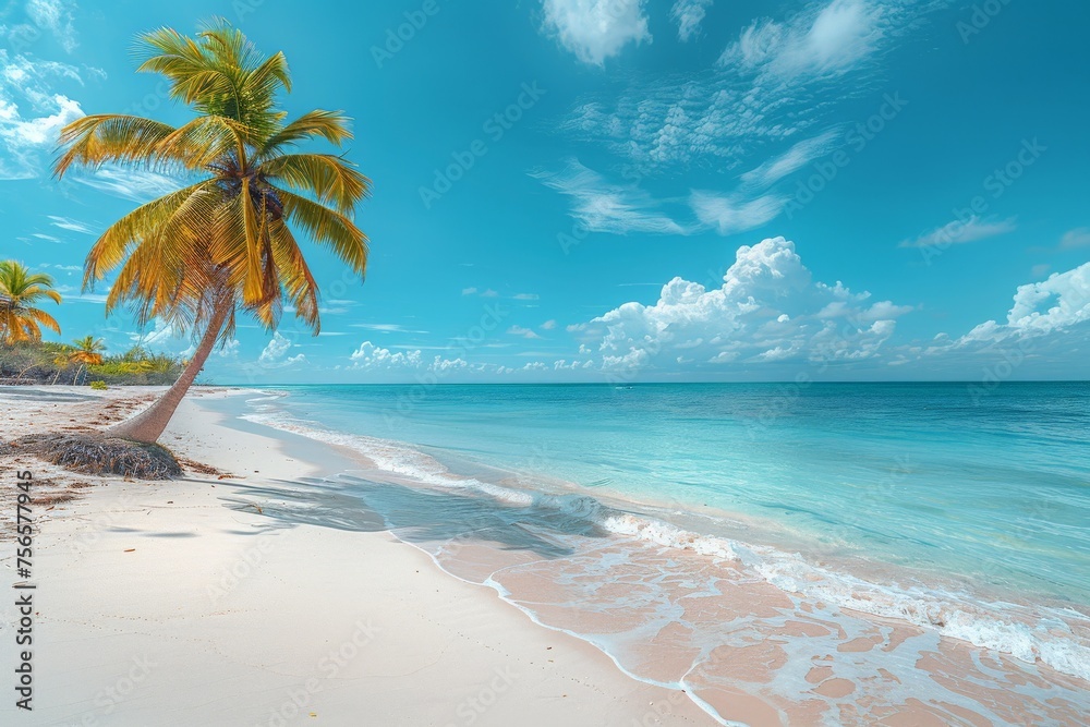 Photo of summer vacation background banner, Tropical beach in summer holiday concept Photo of summer vacation background banner, Tropical beach in summer holiday concept