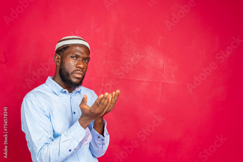 African Muslim Man Making Traditional Prayer To God