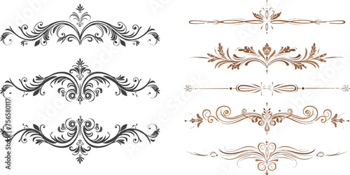 Decorative elegant retro fancy lines dividers