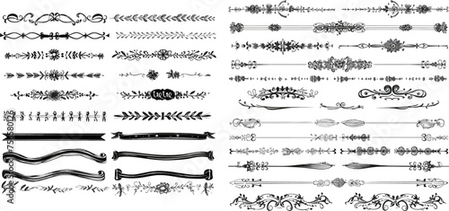 big set of hand drawn text dividers