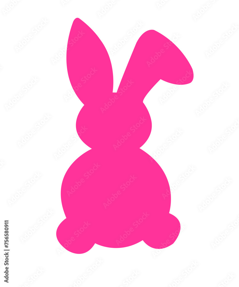 Obraz premium Easter bunny clip art design on plain white transparent isolated background for card, shirt, hoodie, sweatshirt, apparel, tag, mug, icon, poster or badge
