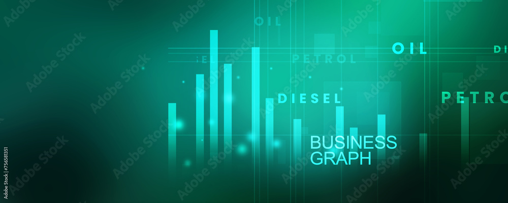 2d rendering Stock market online business concept. business Graph 