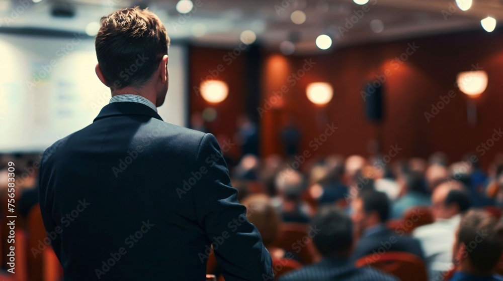 Working professional giving a presentation in a conference room confidence in every word and slide Working professional giving a presentation in a conference room confidence in every word and slide