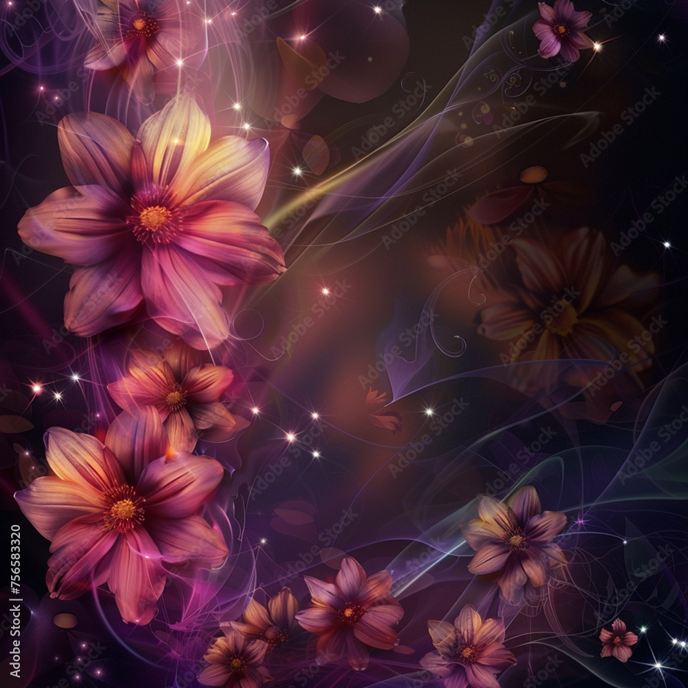 Obraz premium abstract background with flowers