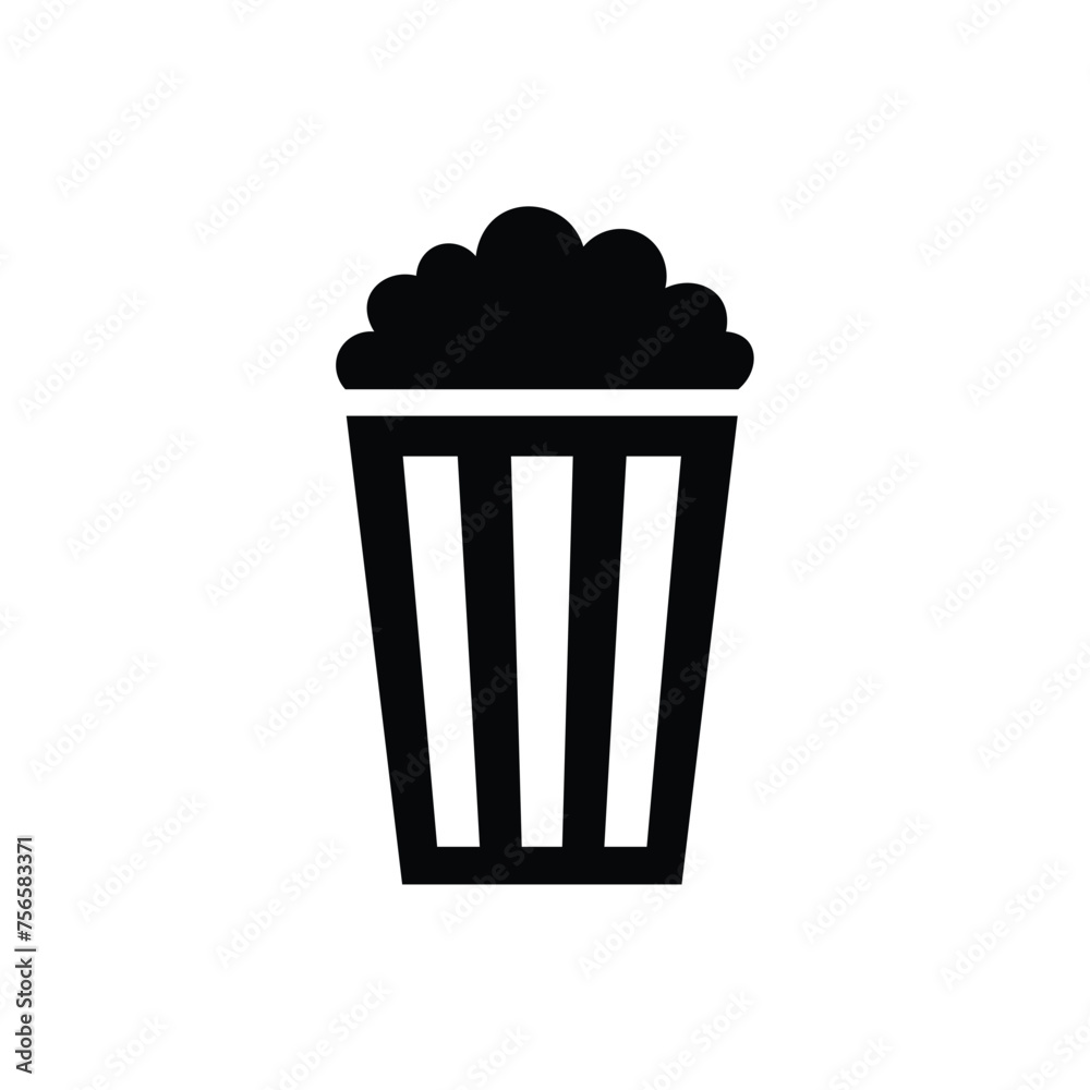 Popcorn vector simple flat icon isolated on white background. Element for movie, cinema concept. Icon for web design. Popcorn vector simple flat icon isolated on white background. Element for movie, cinema concept. Icon for web design.