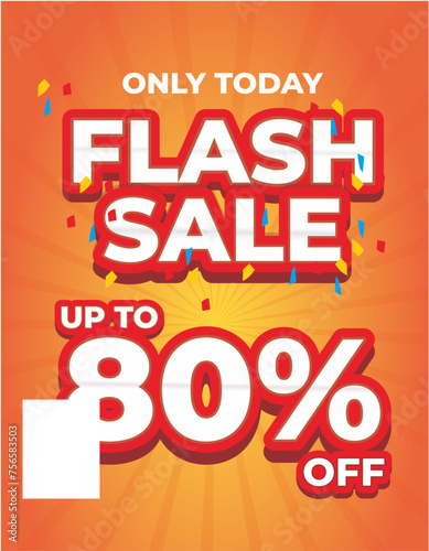 Flash Sale Shopping poster or banner Flash Sale Special Offer banner template design