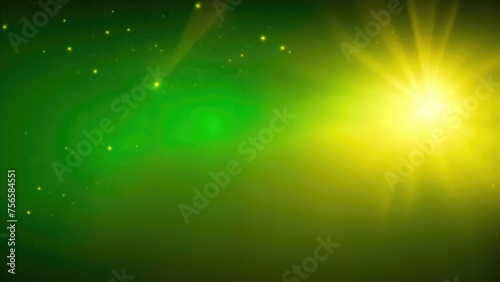 Orange light burst, abstract beautiful rays of lights on a  dark Green background with the color of yellow, golden sparkling backdrop, and blur bokeh © Reazy Studio