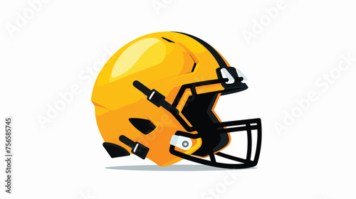 American football helmet icon flat vector