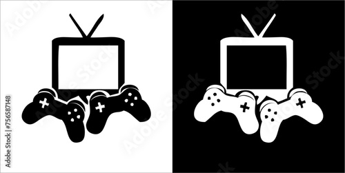 Illustration vector graphics of video game icon