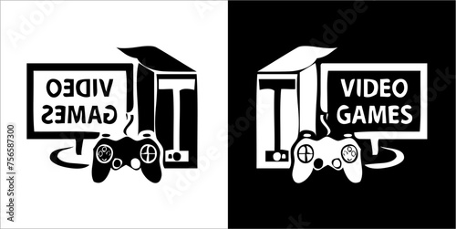 Illustration vector graphics of video game icon