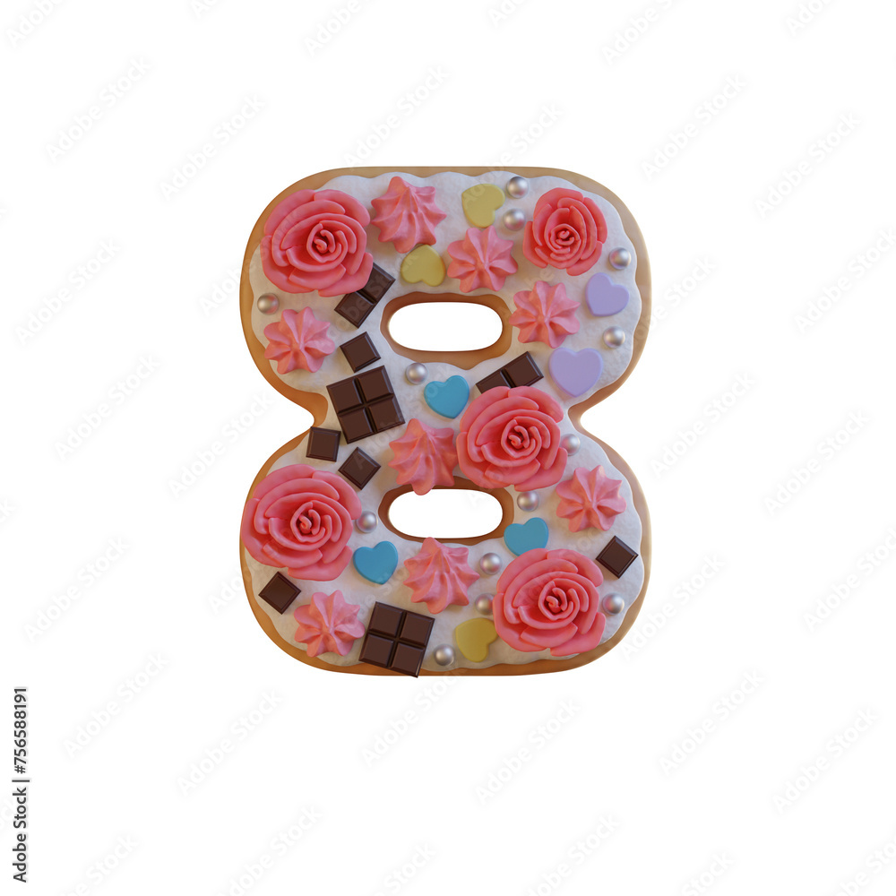Wedding Cake 3D Alphabet PNG Letters
