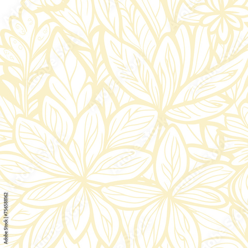 Floral Leaf Seamless Pattern: Vintage Nature Decoration