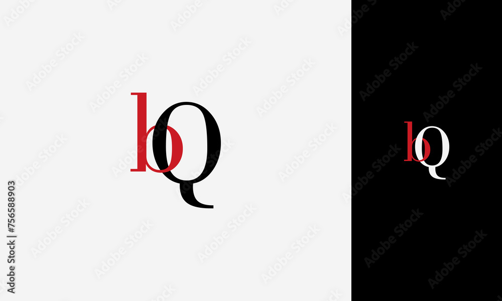 initial letter bQ or Qb red and black lowercase joined uppercase,logo ...
