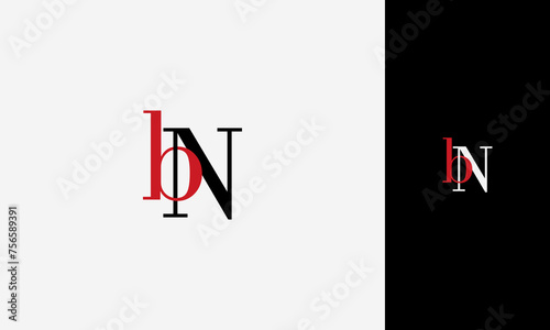 initial letter bN or Nb red and black lowercase joined uppercase,logo vektor design