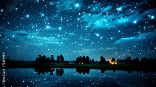 Night sky with constellation stars and zodiac signs for astrology and astronomy backgrounds