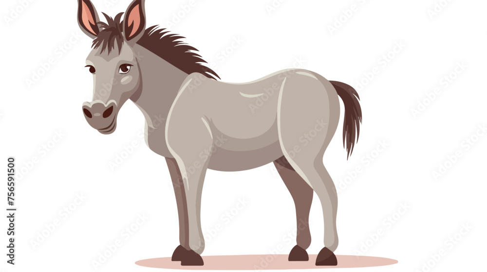 Funny donkey cartoon flat vector illustration flat vector