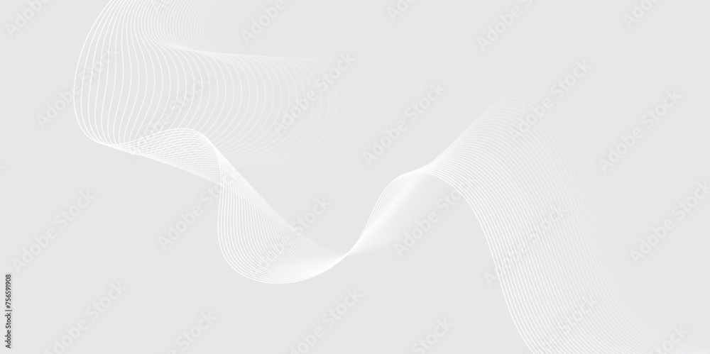 Gray and white abstract background with flowing particles. Digital future technology concept. Abstract white paper wave background and abstract gradient and white wave curve lines. Gray and white abstract background with flowing particles. Digital future technology concept. Abstract white paper wave background and abstract gradient and white wave curve lines.
