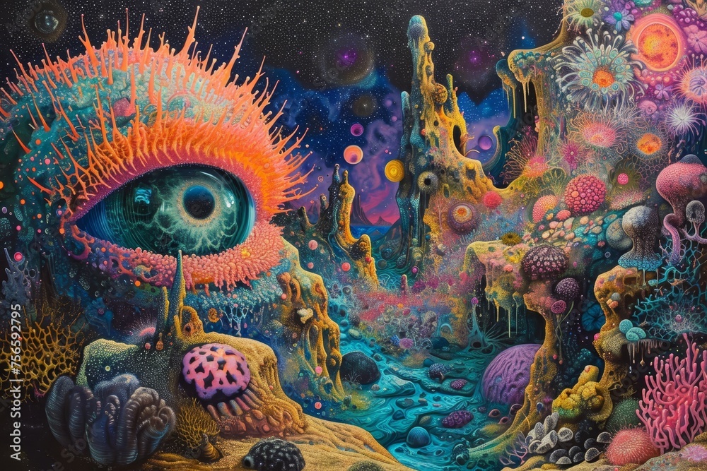 Obraz premium Vibrant Adventure into the Unknown