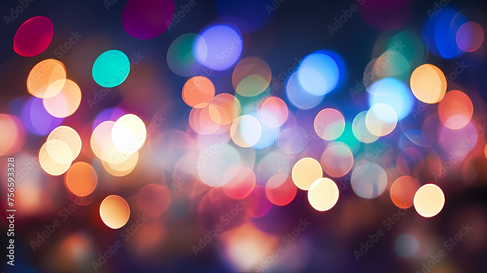 Abstract round colorful bokeh from party lights, Christmas background Abstract round colorful bokeh from party lights, Christmas background