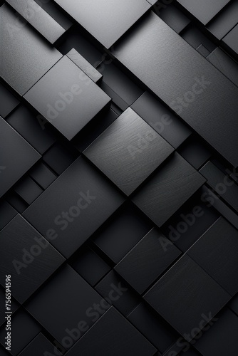 Minimalist 3D Black Matte Background: Diagonal Lines Abstract Desktop Wallpaper