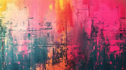 Vivid Glitch Art Abstract Background: Multicolored Texture Pattern - Desktop Wallpaper © TETIANA