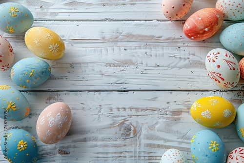 Decorated Easter Eggs on a ...