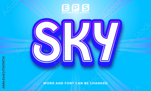 SKY 3d text effect