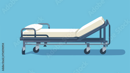 Hospital bed icon flat vector isolated on white background