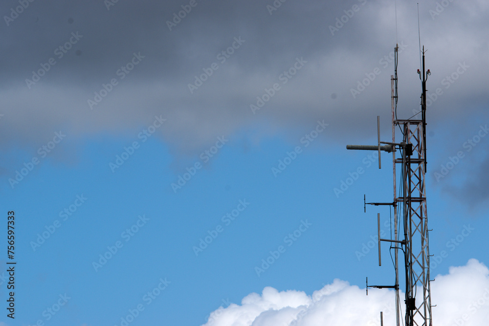 Minimalistic composition with an antenna against the sky Minimalistic composition with an antenna against the sky