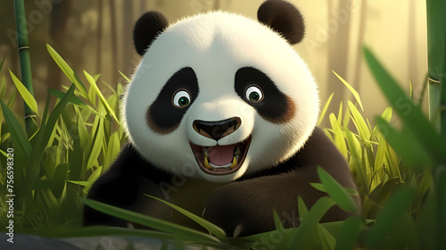 3D cute panda photos