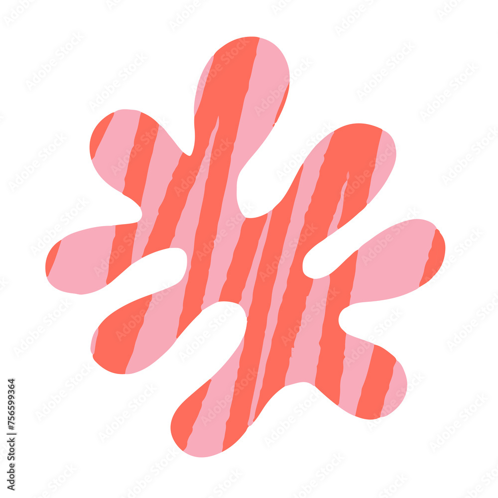 Forme abstraite rayée rose