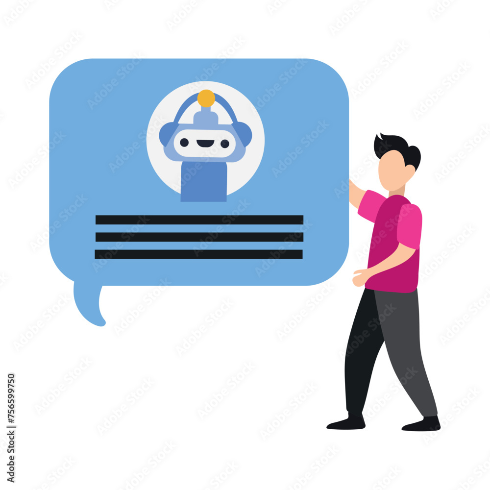 Fototapeta premium chatbot conversation online