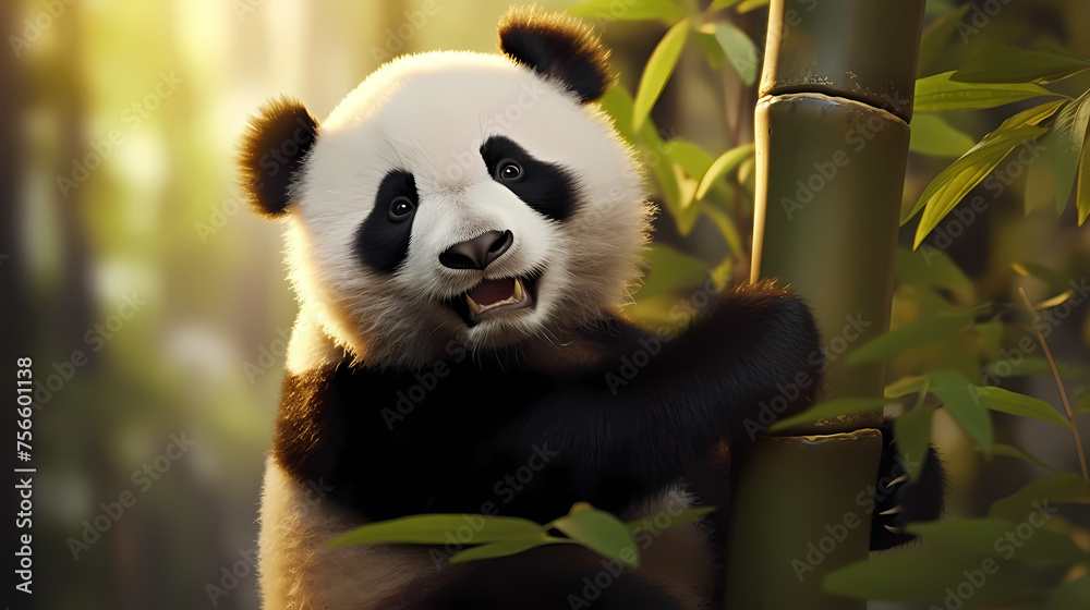 Fototapeta premium 3D cute panda photos