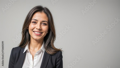 portrait of a latin / Brazilian business woman, neutral background